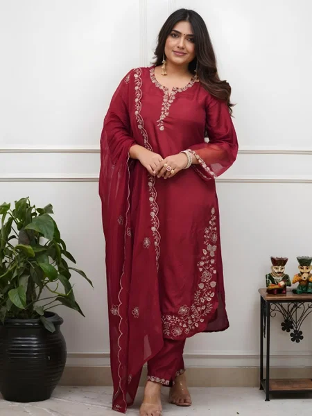 KF 2106 Kalaai Roman Silk Kurti With Bottom Dupatta
